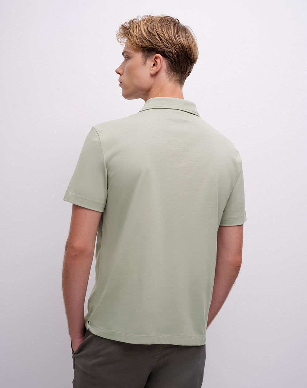Polo regular algodón jersey verde hombre