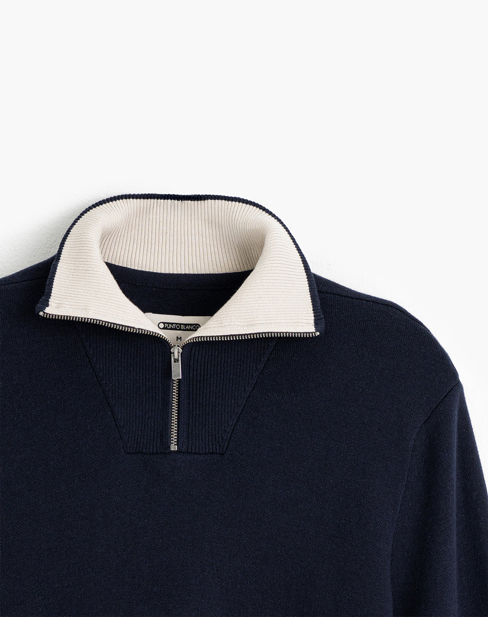 Buzo regular tejido de punto algodón azul hombre
