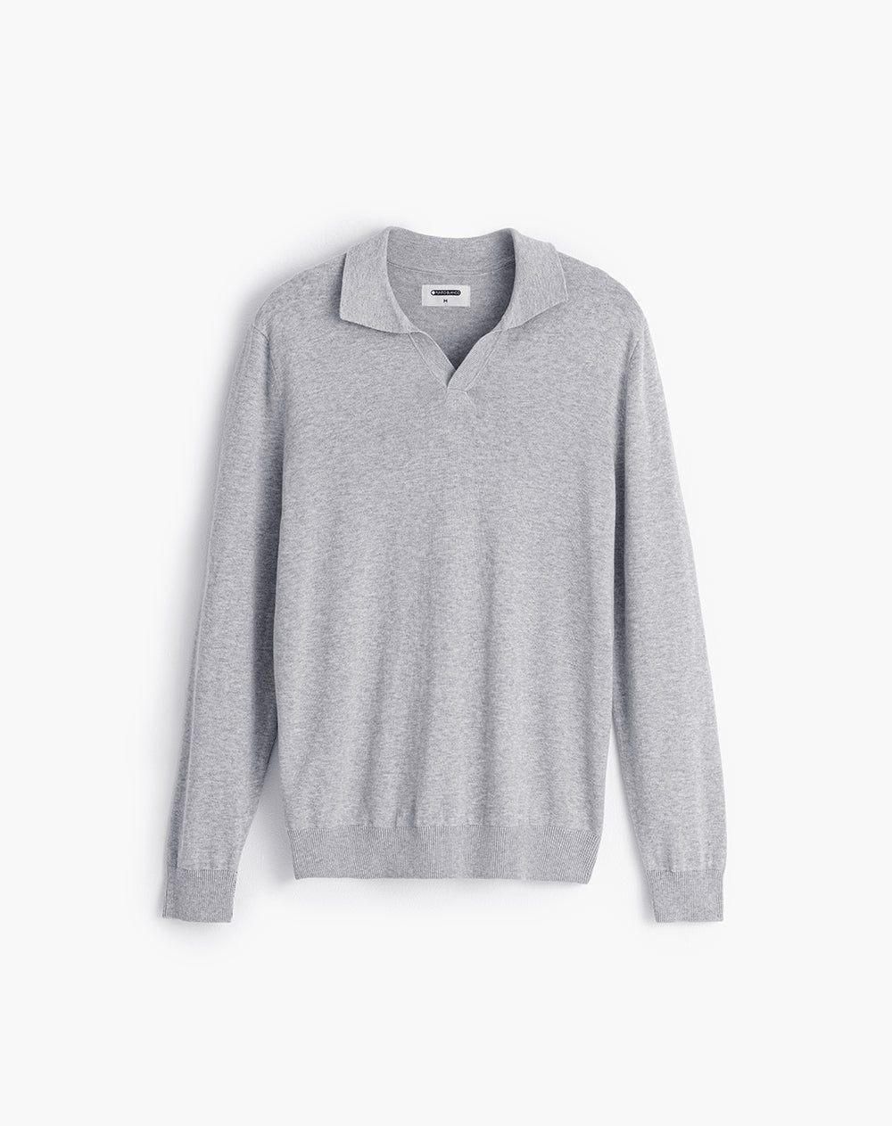 Buzo tipo polo regular fit tejido de punto gris hombre