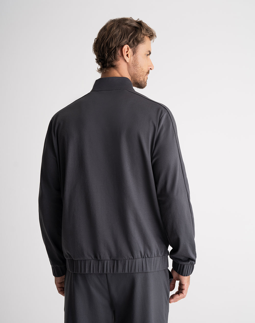 Buzo tipo polo regular algodón gris hombre