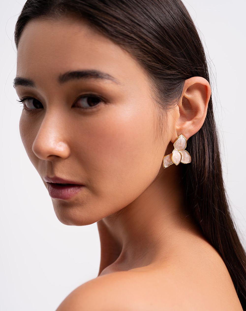 Aretes dorados acabado marmoleado