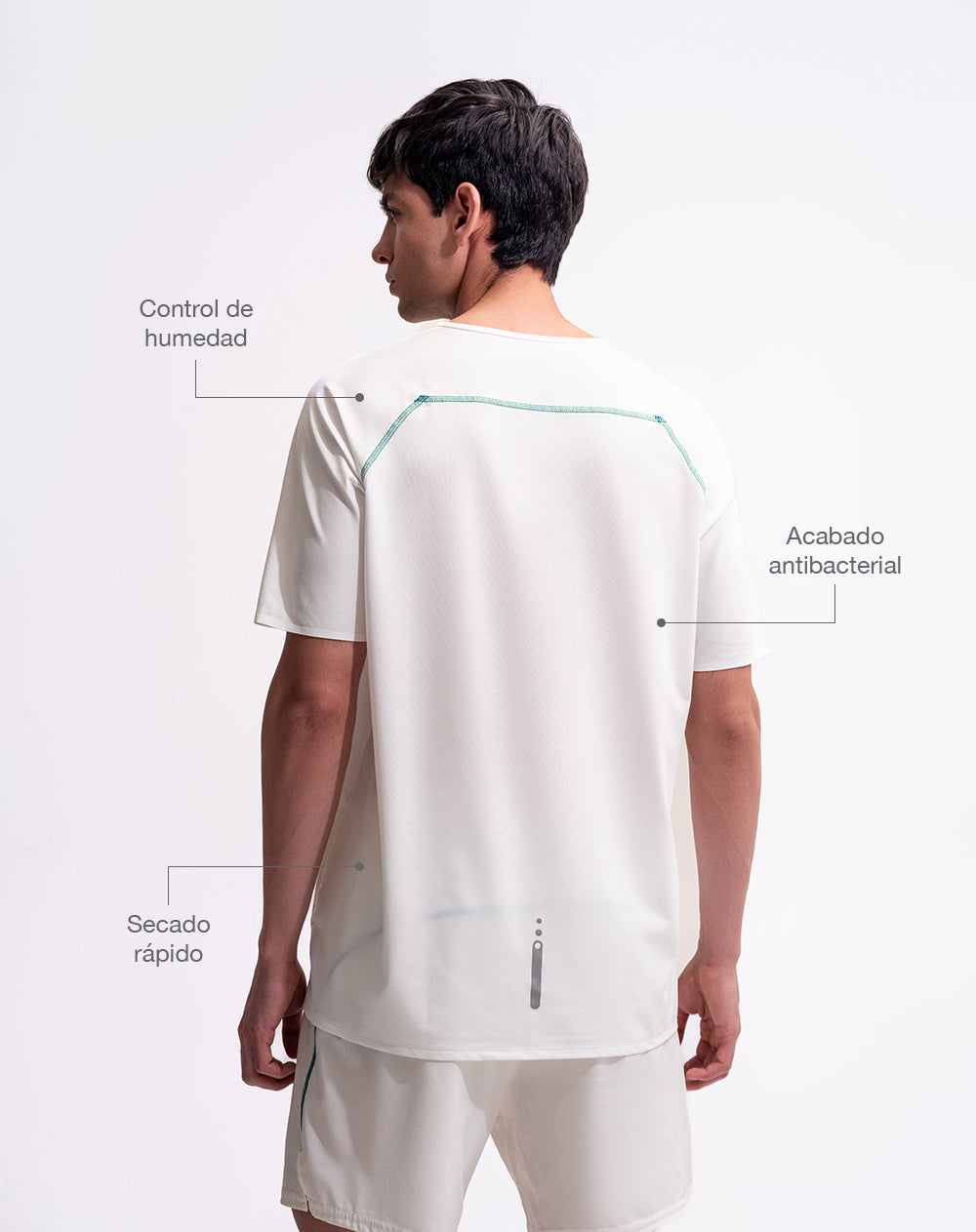 Camiseta deportiva control humedad blanca hombre