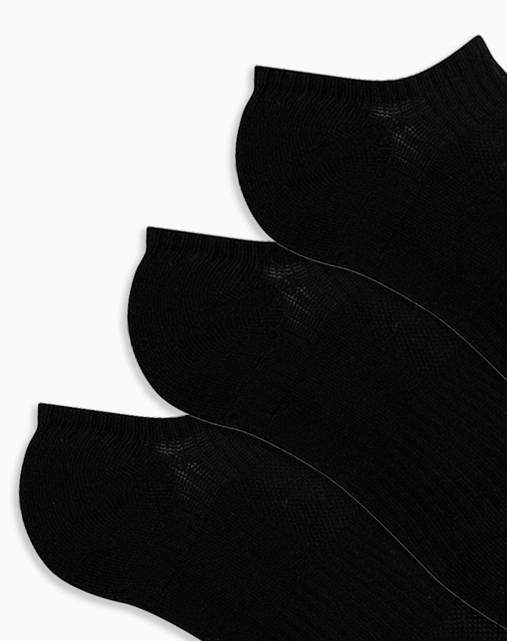 Medias deportivas mujer tobillera corta alcolchadas pack x3 negro