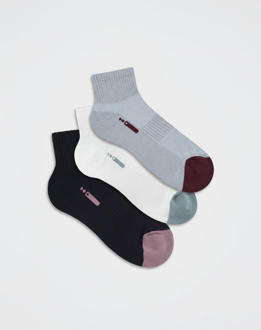 Medias deportivas mujer tobillera corta alcolchadas pack x3 negro