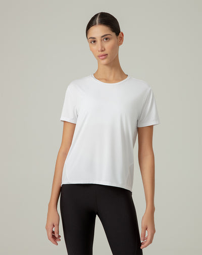 Camiseta deportiva mujer control humedad blanca
