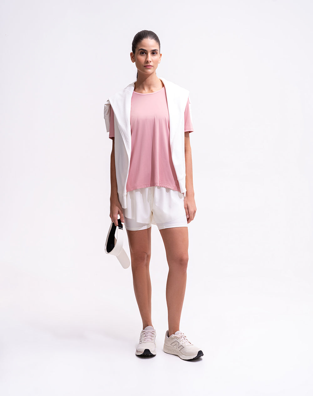 Camiseta deportiva control humedad rosada mujer