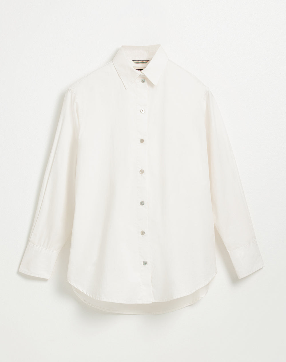 Camisa manga larga oversize algodón crudo mujer