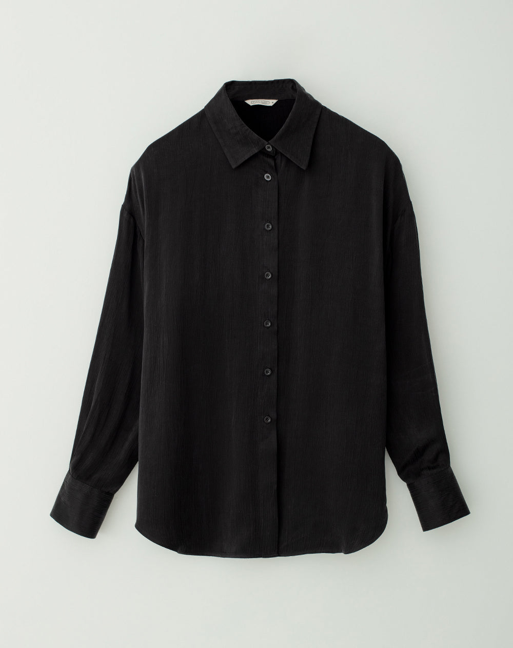 Camisa manga larga oversize negra mujer