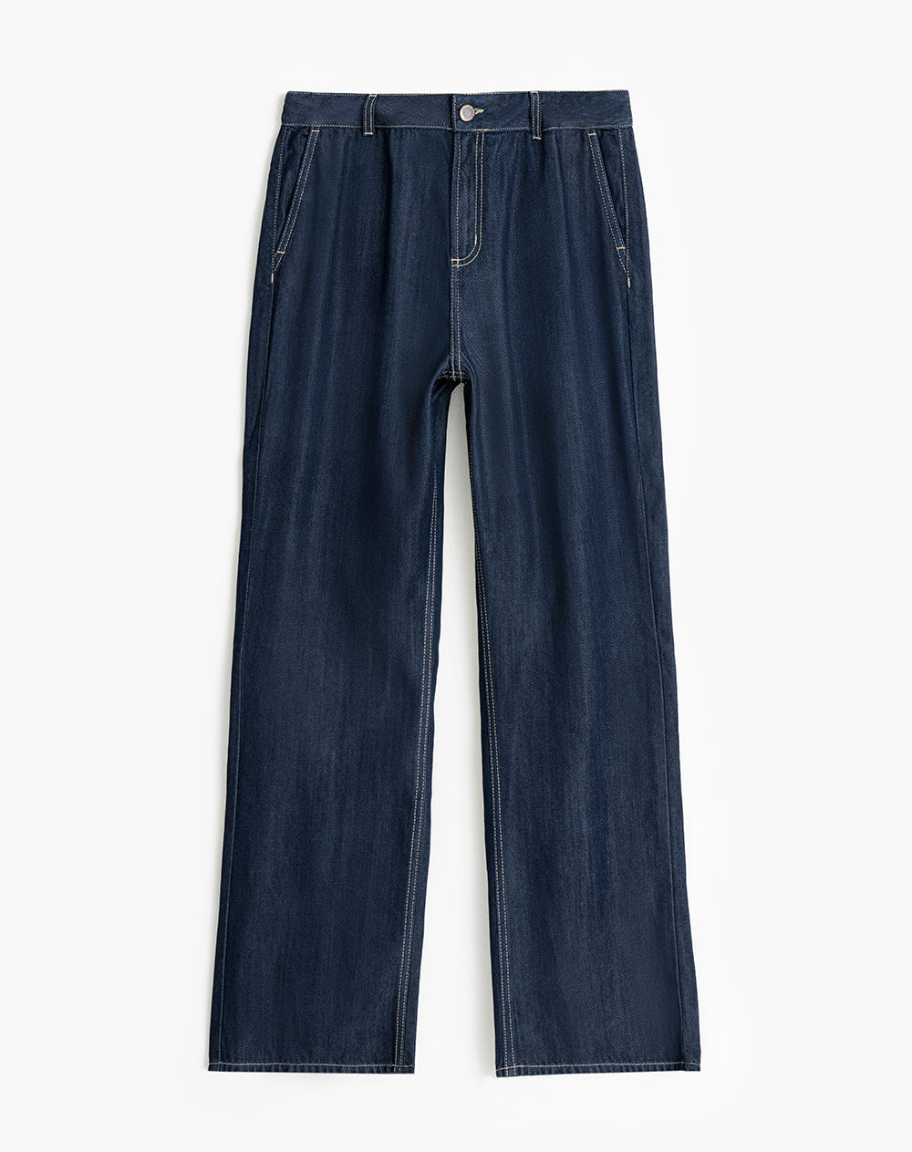 Jean recto tiro alto índigo oscuro mujer