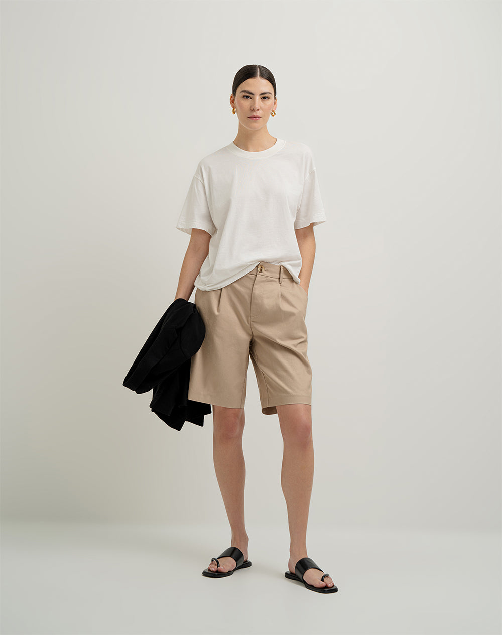 Short Camel Encima de la Rodilla Estilo Casual y Sofisticado