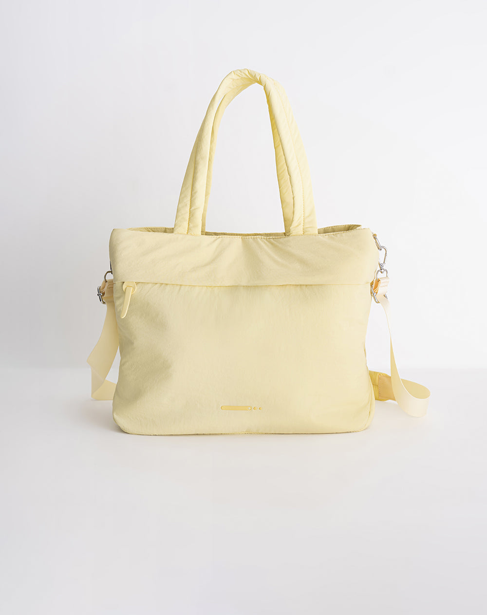 Bolso tote acolchado amarillo