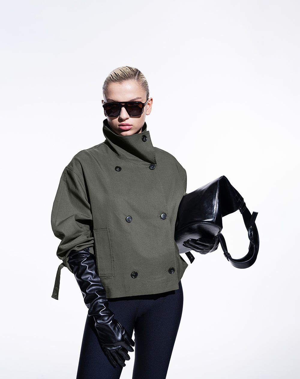 Chaqueta con forro y sin capucha verde mujer