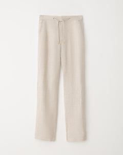 Pantalón tiro alto cordón de ajuste habano mujer