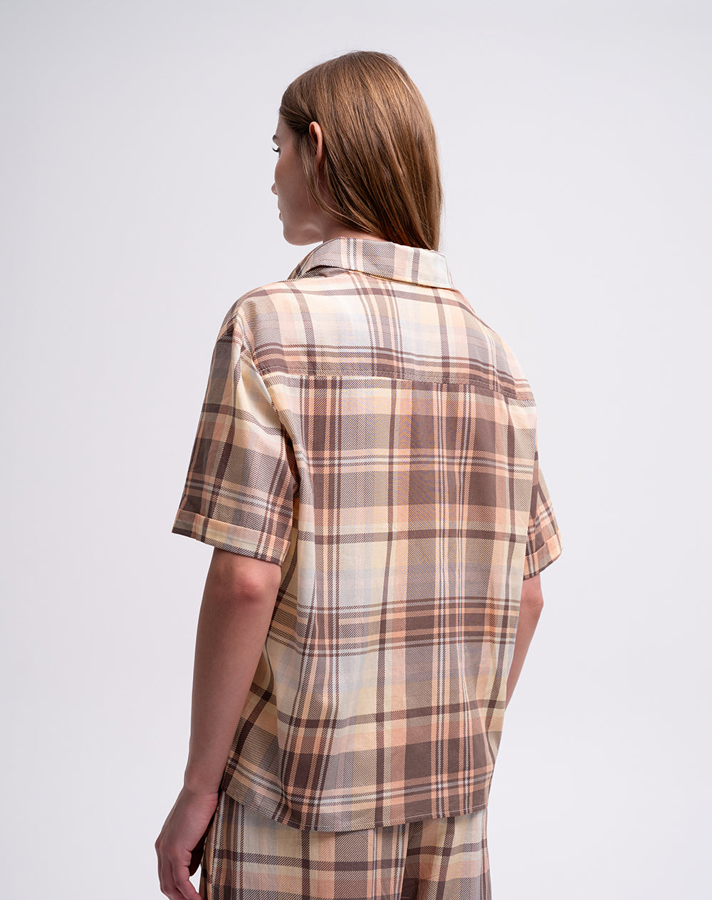 Camisa relaxed fit manga larga cuadros