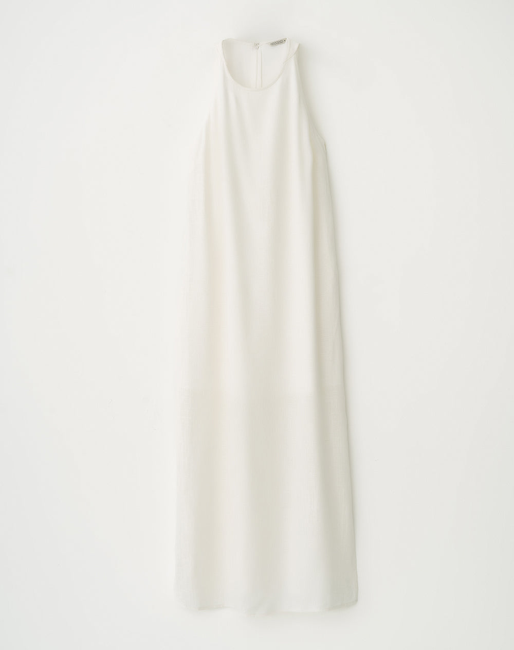 Vestido largo lino con forro crudo mujer