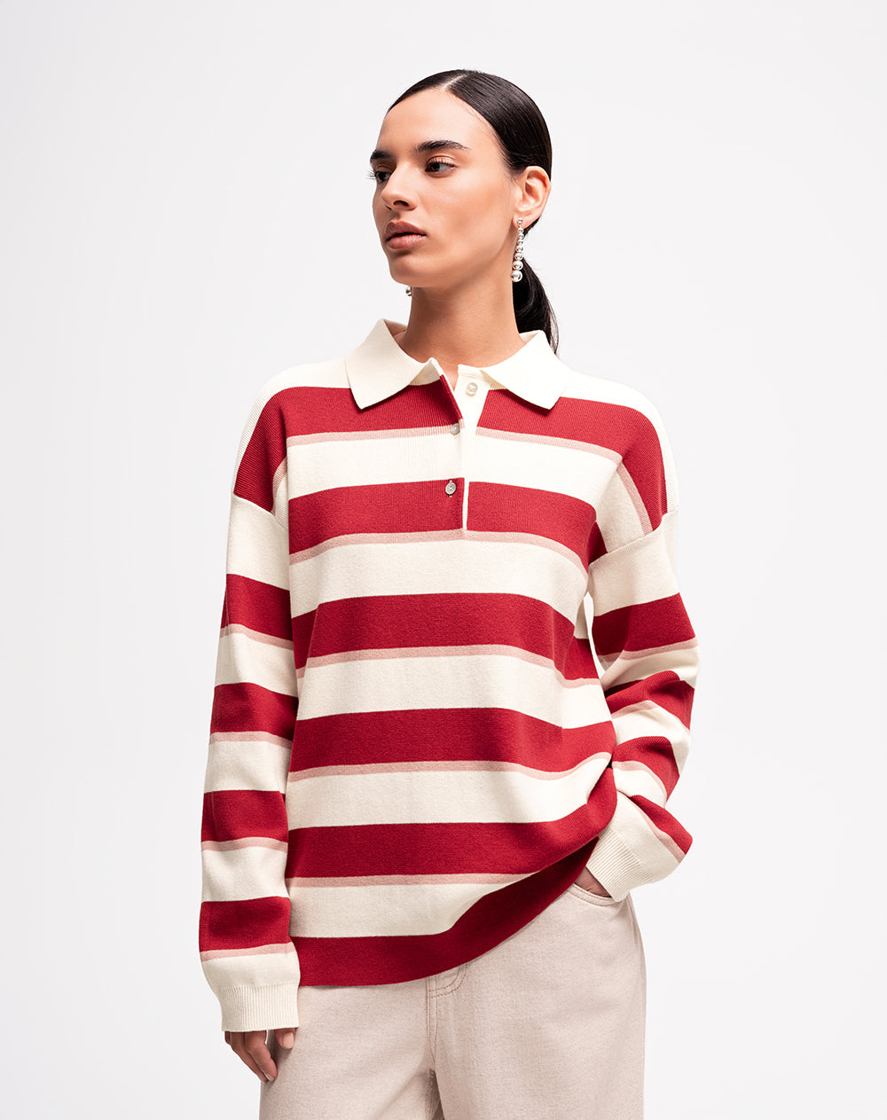 Polo regular fit vinotinto rayas