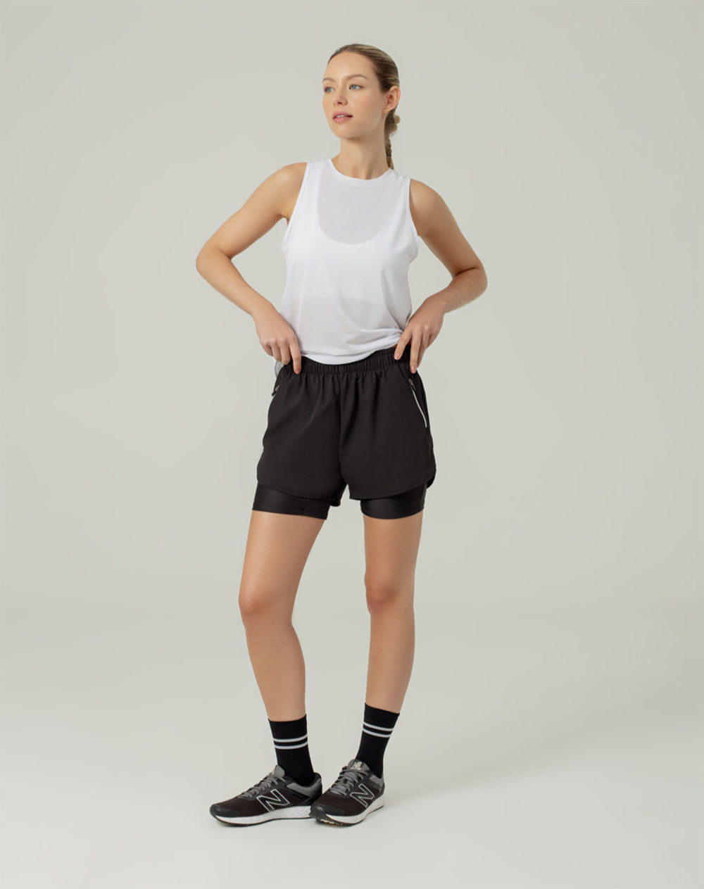 Short deportivo ciclista interno negro mujer