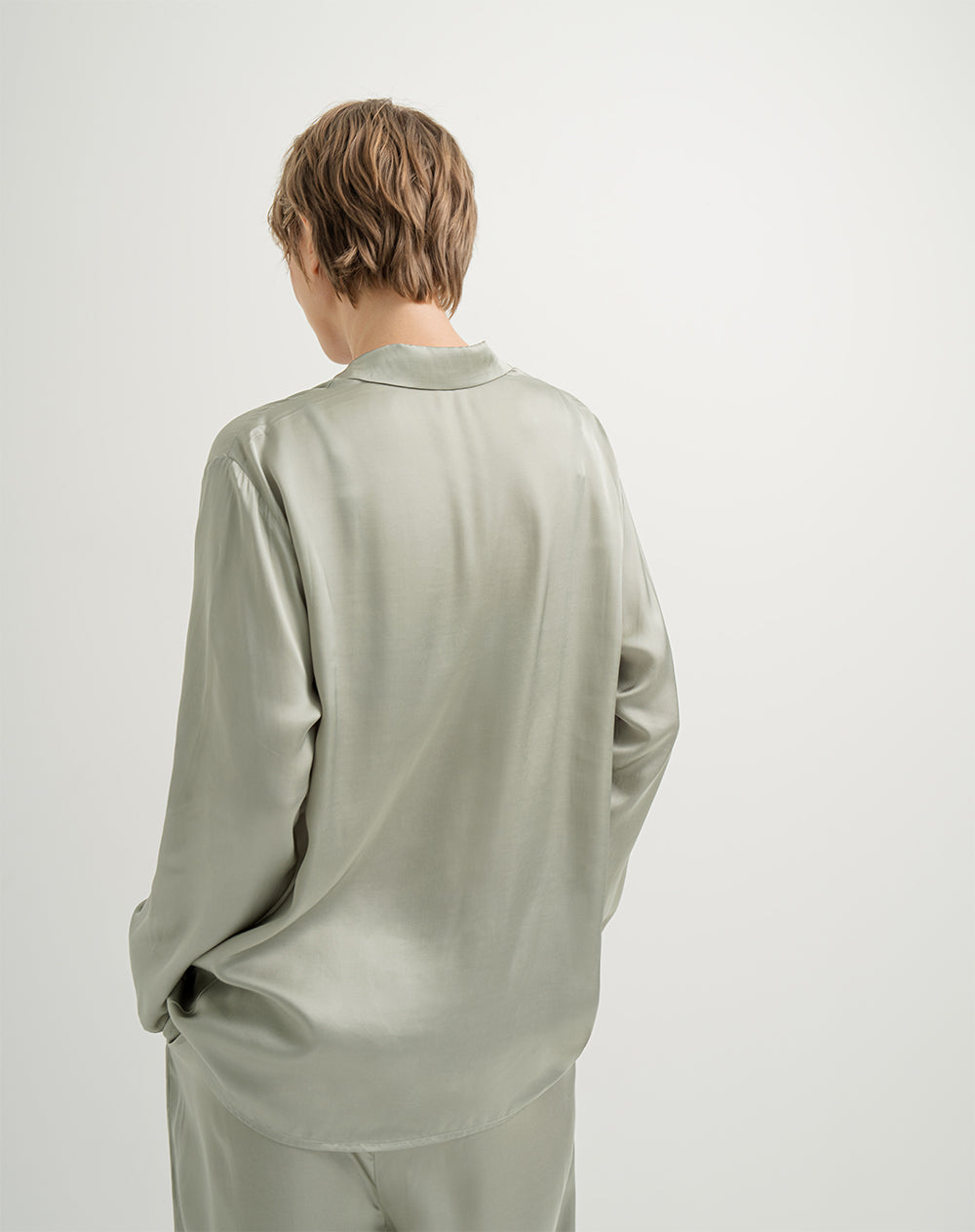 Camisa de pijama mujer satín verde