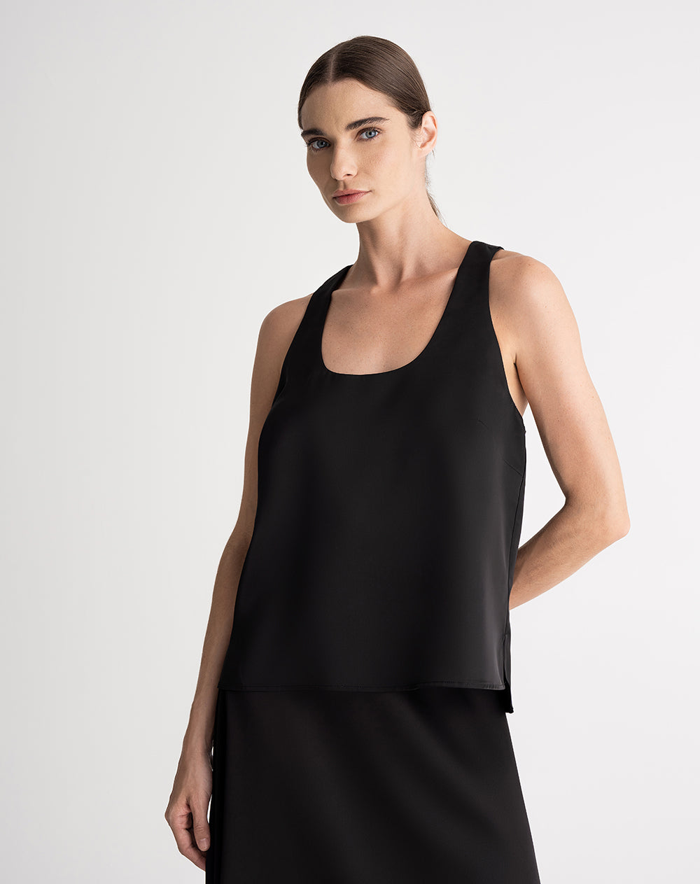 Camisa esqueleto forro interno negra mujer