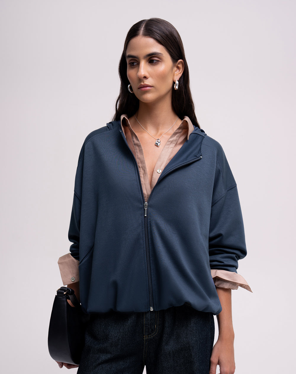 Chaqueta confort azul mujer