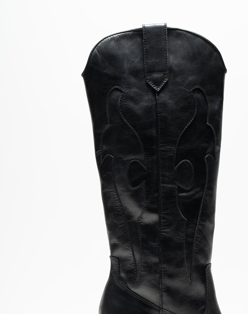 Botas caña alta de cuero negra mujer