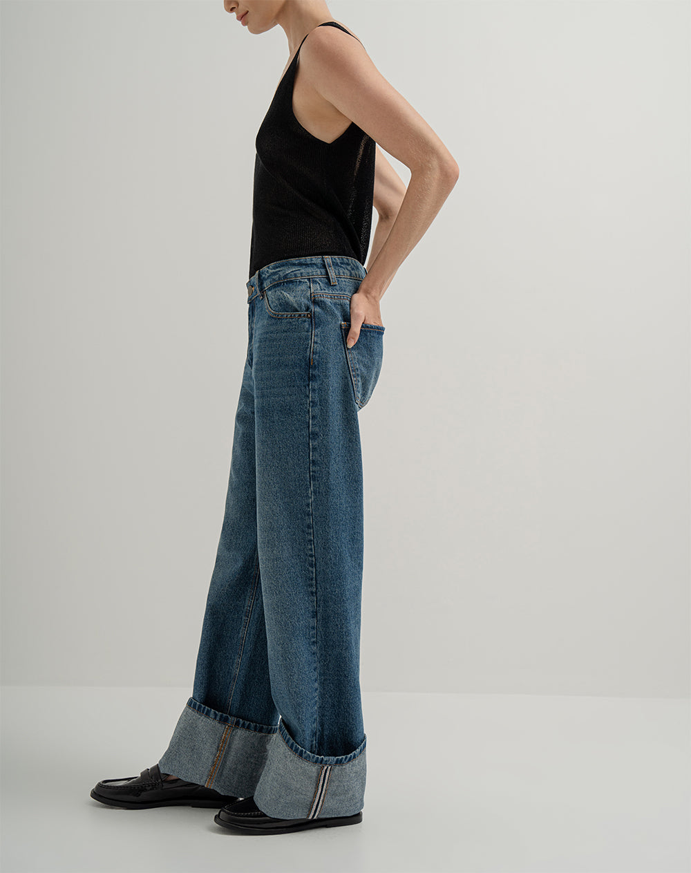 Jean Tiro Alto Azul Indigo Oscuro 25060