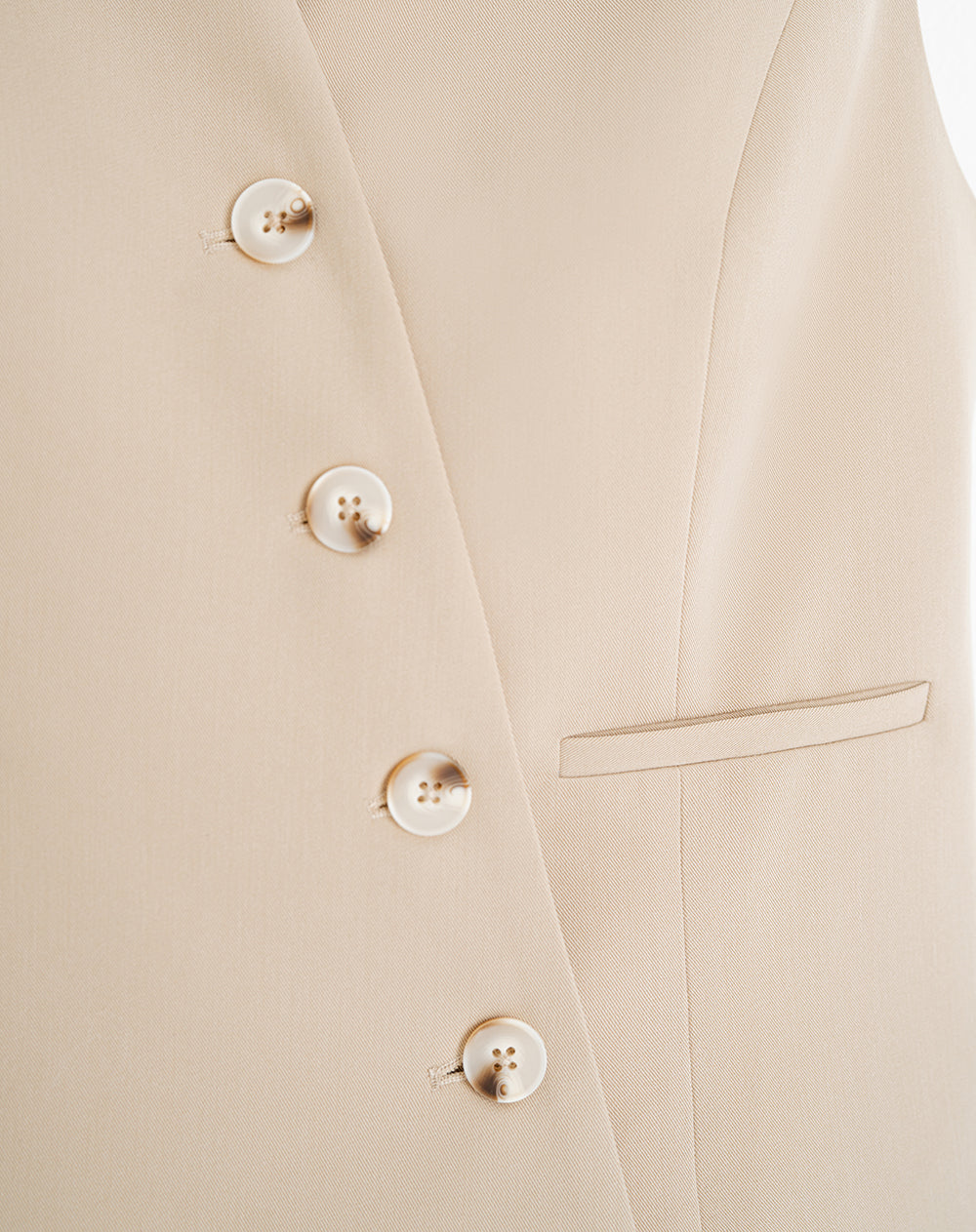 Chaleco semi ajustado khaki mujer