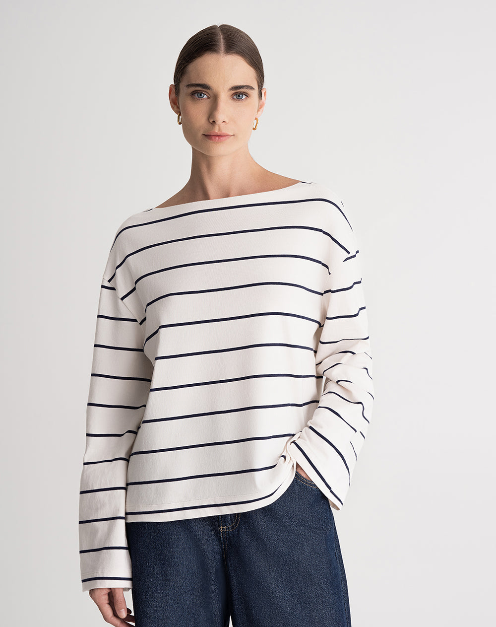 Camibuzo oversize algodón rayas mujer