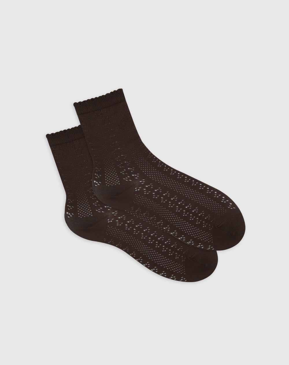 Medias mujer tobilleras con transparencia café