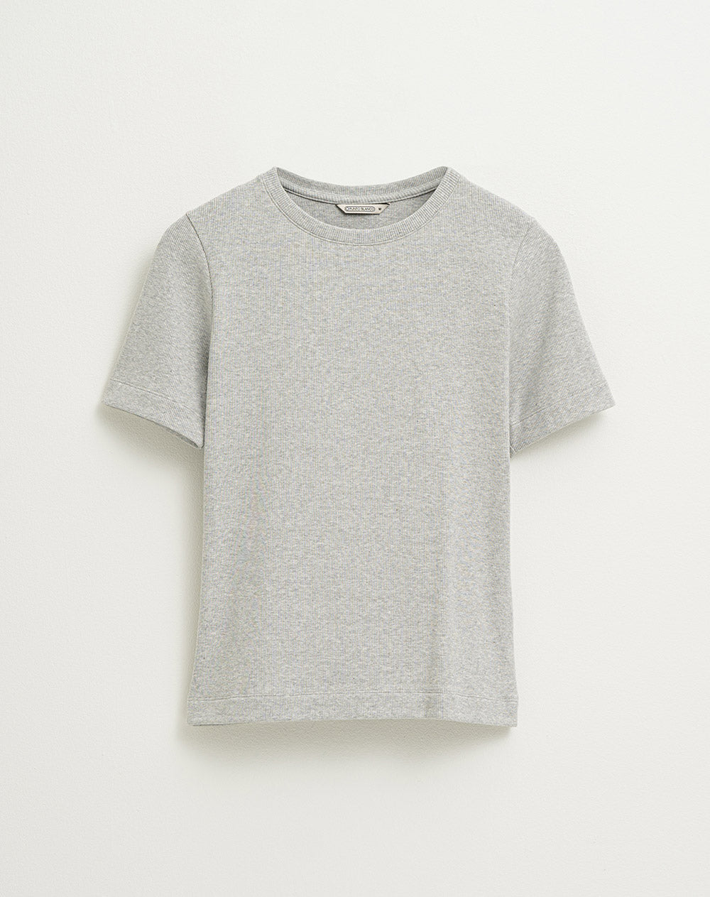 Camiseta semi ajustada algodón gris mujer