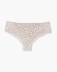 Panty cachetero microfibra encaje beige