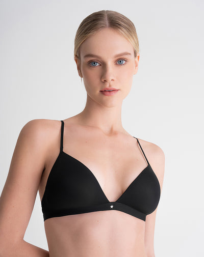 Brasier soporte medio microfibra sin arco negro