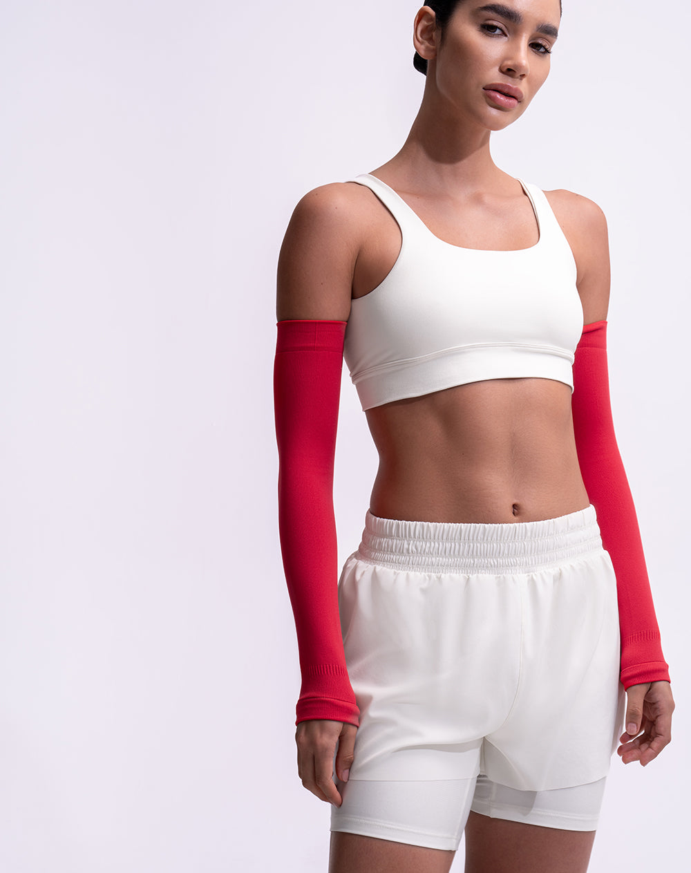 Mangas deportivas microfibra rojo unisex