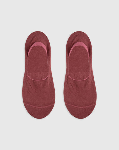 Medias mujer baletas antideslizante en talón vino tinto