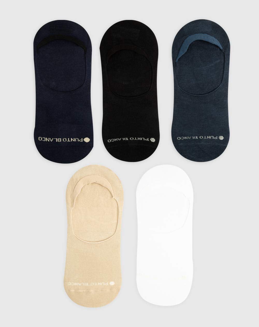 Medias hombre baletas antideslizante en talónpack x5unds surtidas