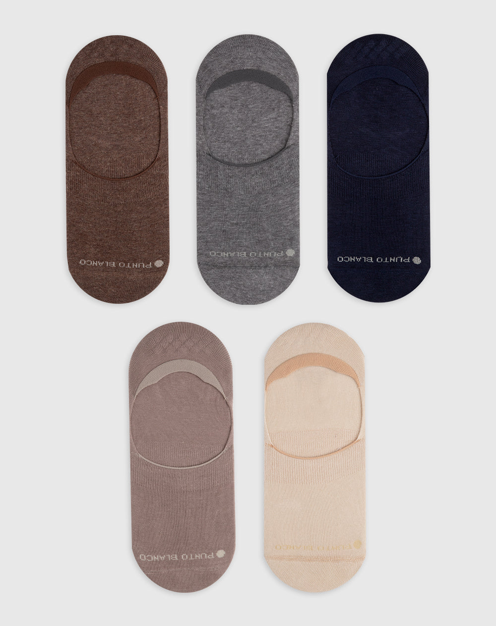 Medias hombre baletas anrideslizante en talón pack x5unds surtidas