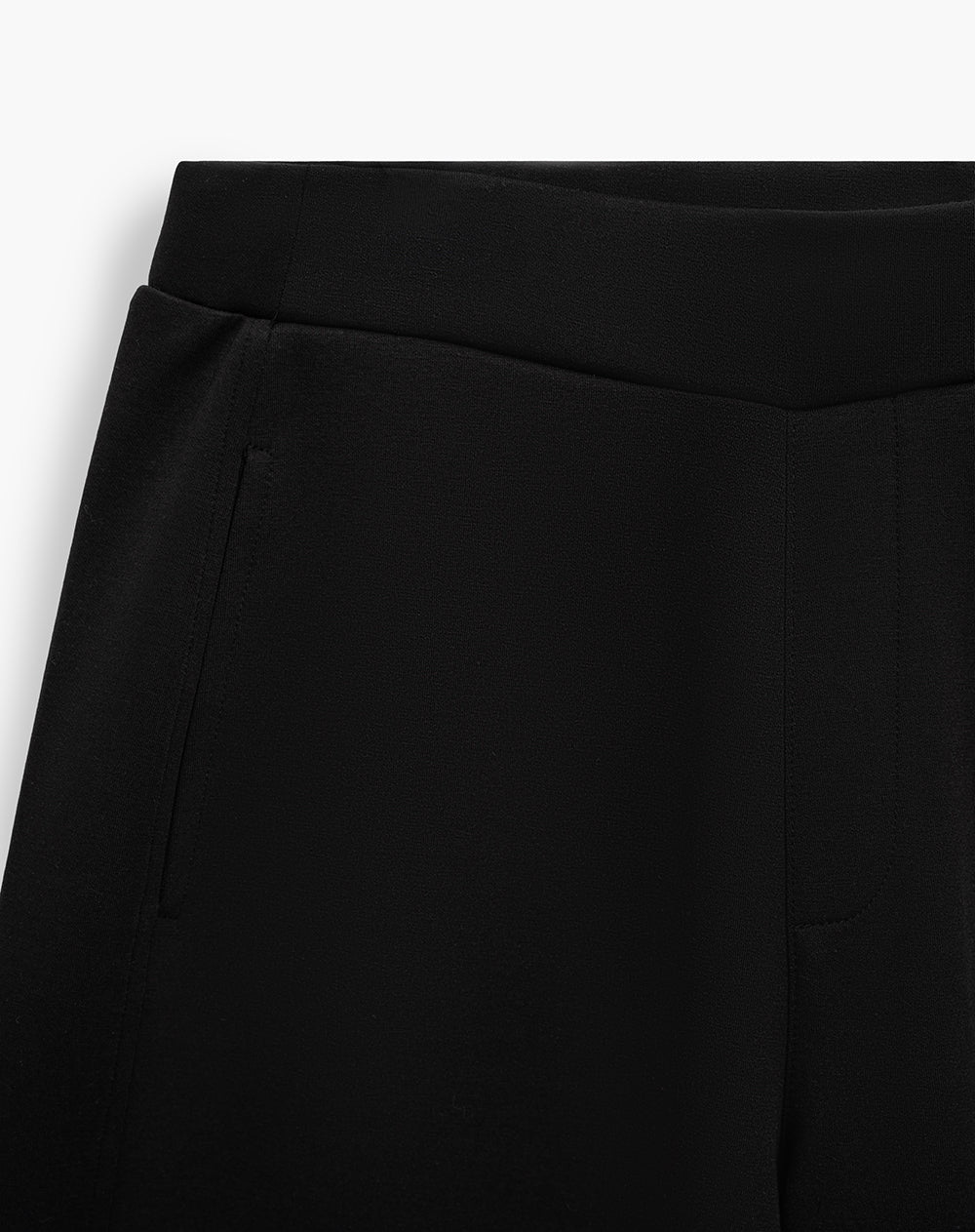 Pantalón wide leg tiro medio negro mujer