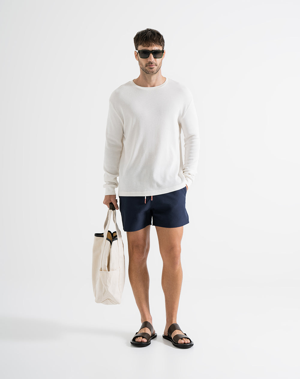 Pantaloneta de baño azul hombre