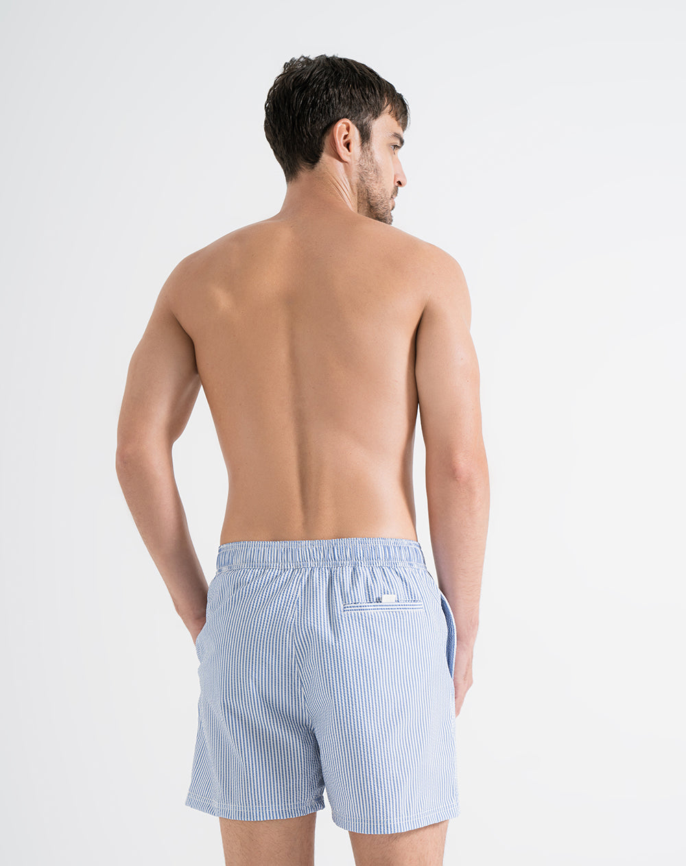 Pantaloneta de baño rayas hombre