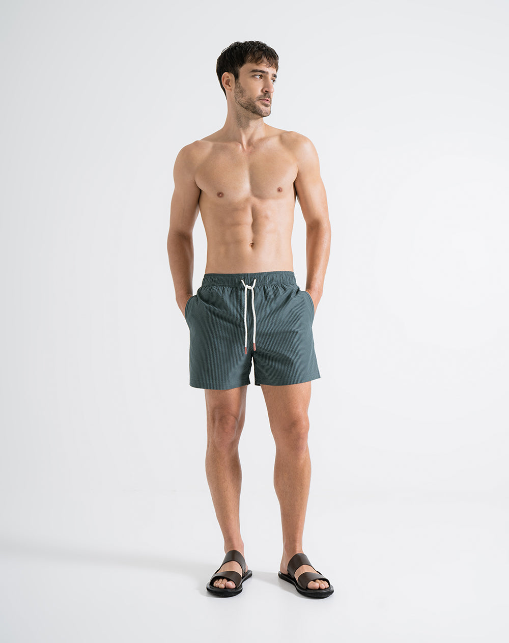 Pantaloneta de baño rayas hombre