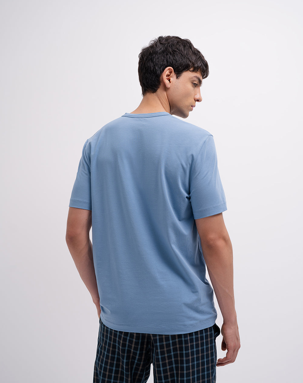 Camiseta regular azul hombre