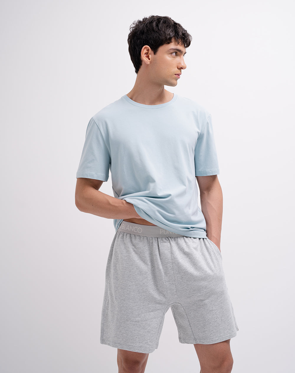 Bermuda regular algodón gris hombre