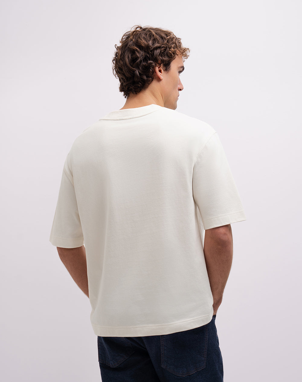 Camiseta confort regular algodón blanca hombre