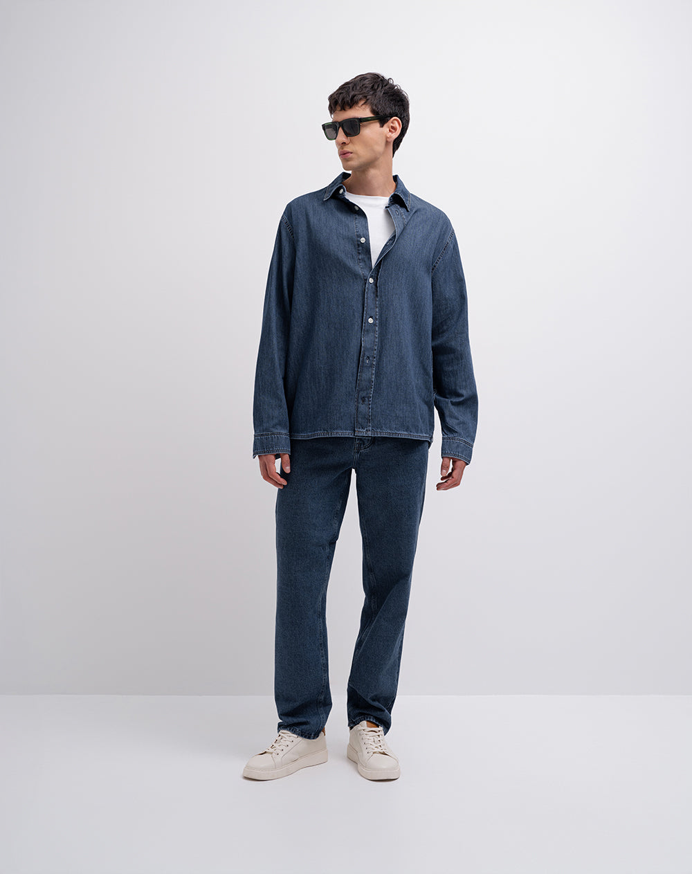 Jean regular algodón índigo oscuro hombre