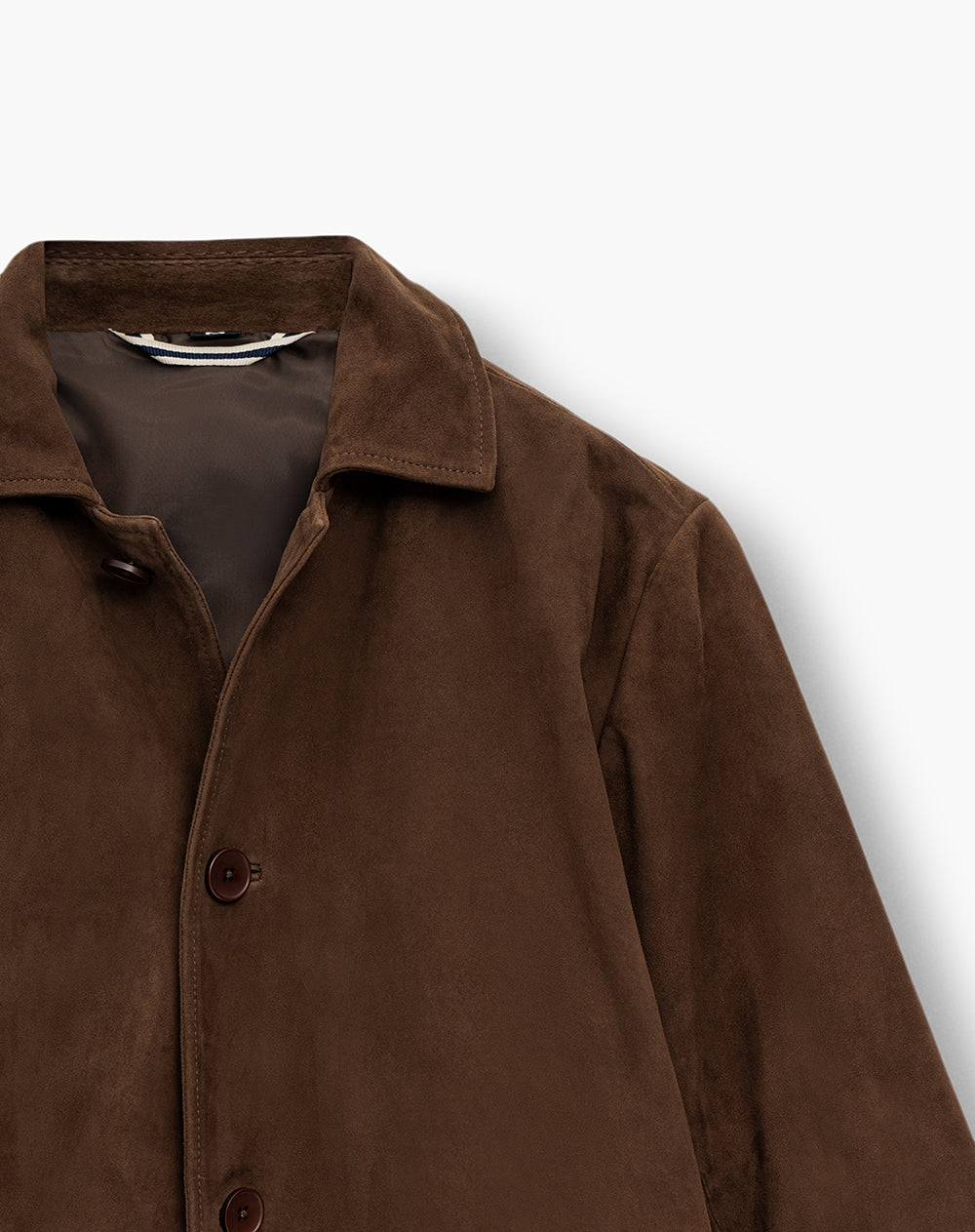 Chaqueta regular fit sin capucha café