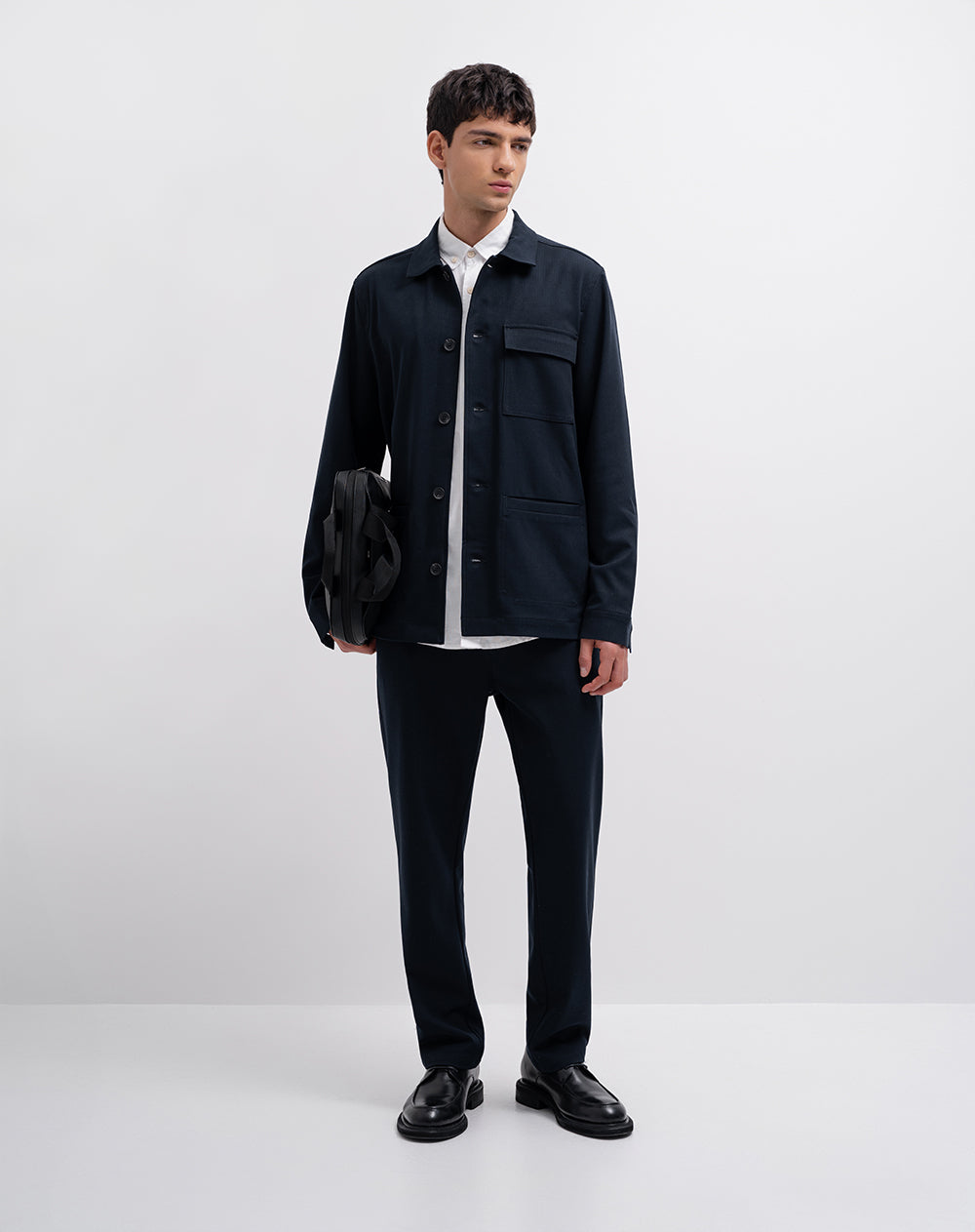 Chaqueta regular fit sin capucha azul