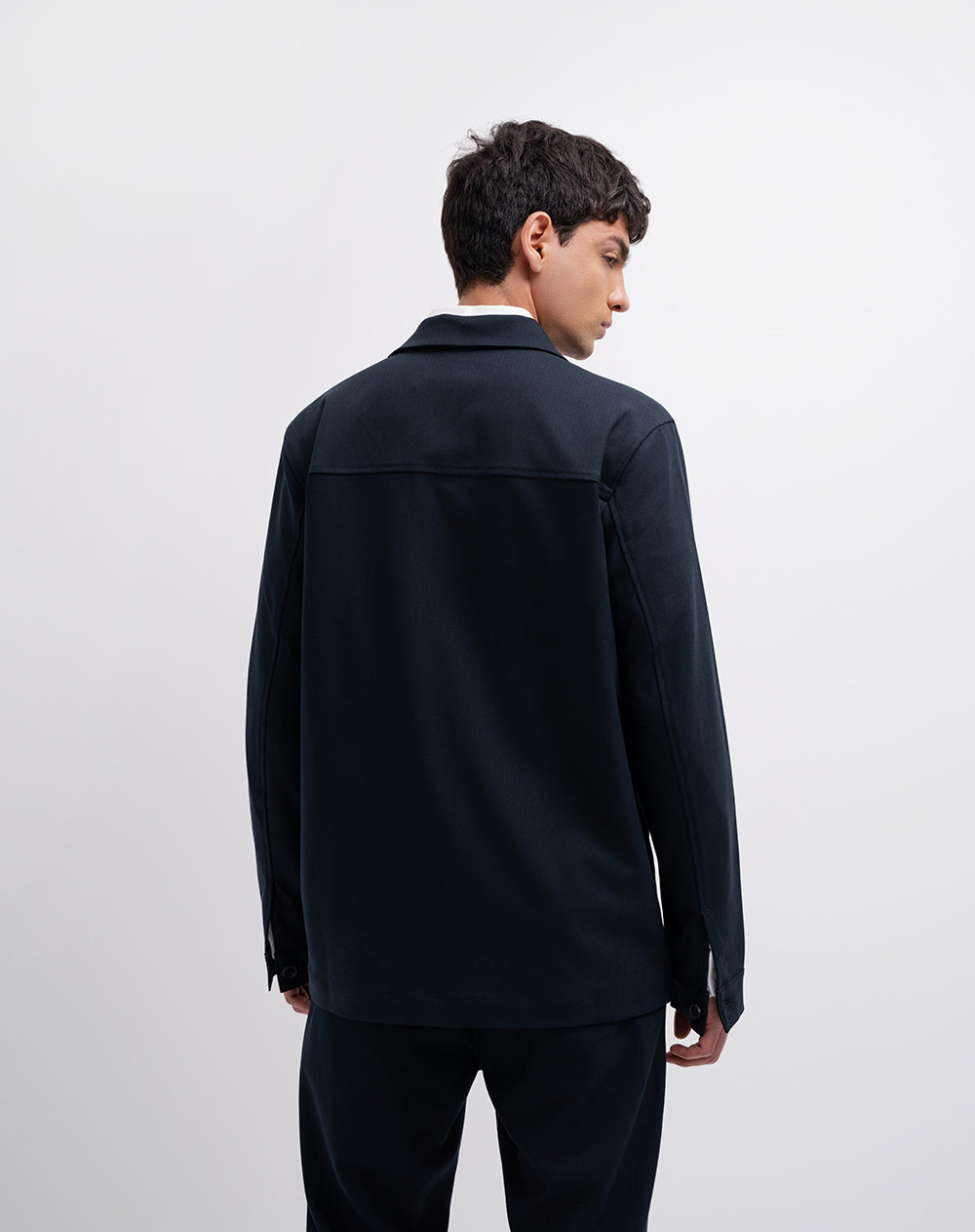 Chaqueta regular fit sin capucha azul