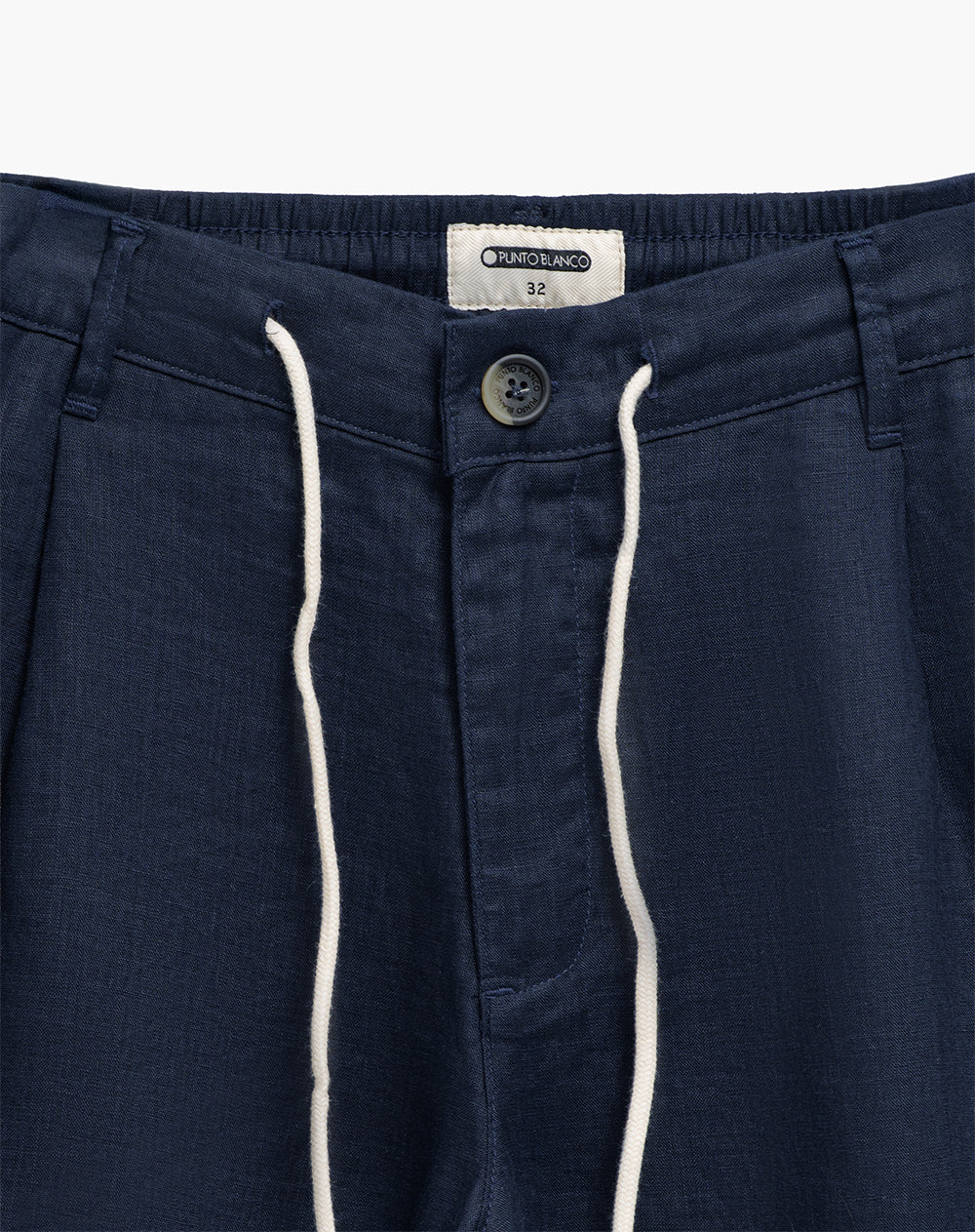 Bermuda regular lino azul hombre