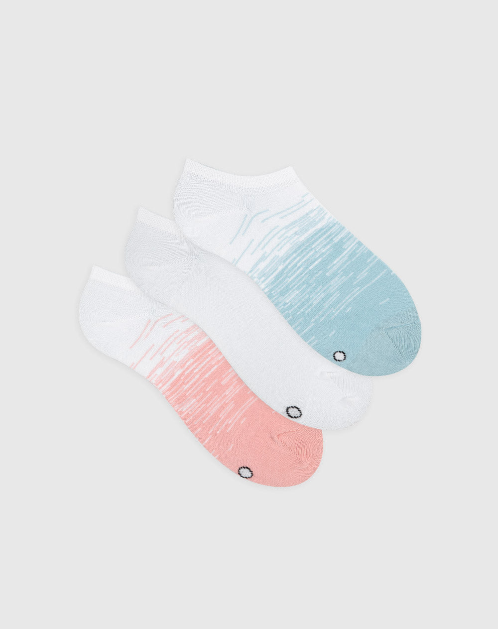 Medias mujer tobillera corta algodón pack x3 surtido