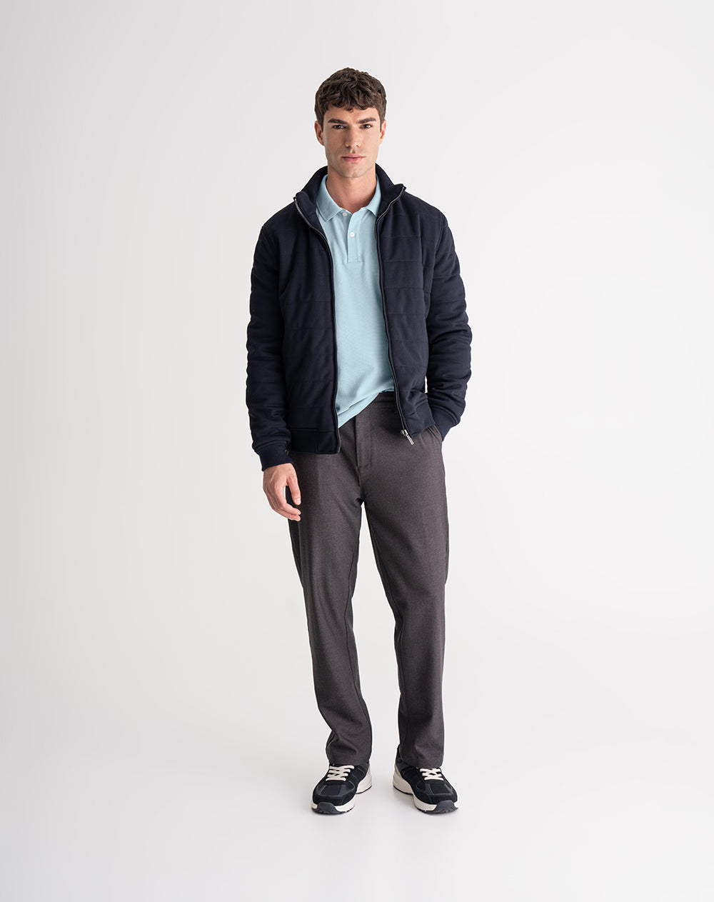 Polo regular algodón azul hombre